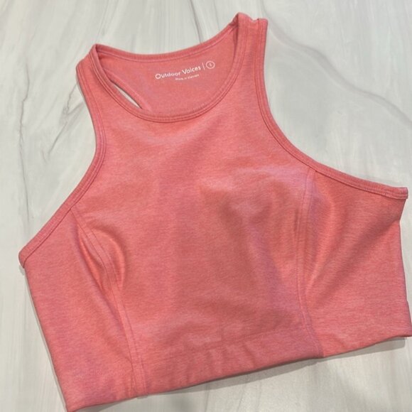 Outdoor Voices Women's Pink Punch Athena High Neck Crop Top Size Small - Picture 4 of 8